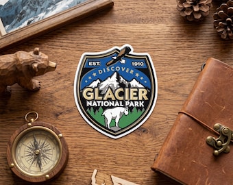 Glacier National Park Sticker, Goat Mountain Vinyl Decal, Nature Adventure Sticker for Laptop, Water Bottle Sticker, Hiking Gift