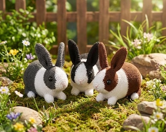 Realistic Dutch Rabbit Crochet Pattern, Amigurumi Bunny PDF (English)