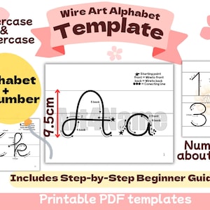 Knitted Wire Alphabet Template, I-Cord Calligraphy Pattern (Digital Download)