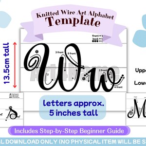 I-Cord Knitted Wire Art Alphabet Template | DIY Name Sign Pattern | Nursery Wall Decor | Baby Name Sign | Curly / Script | PDF Download