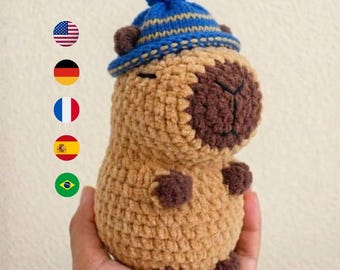 Capybara Crochet Pattern | Low-Sew Amigurumi Plush (PDF Download)