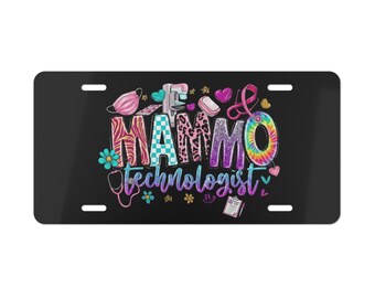 Placa de matrícula personalizada para tecnólogo de mamografía / Placa de matrícula para técnico de mamografía