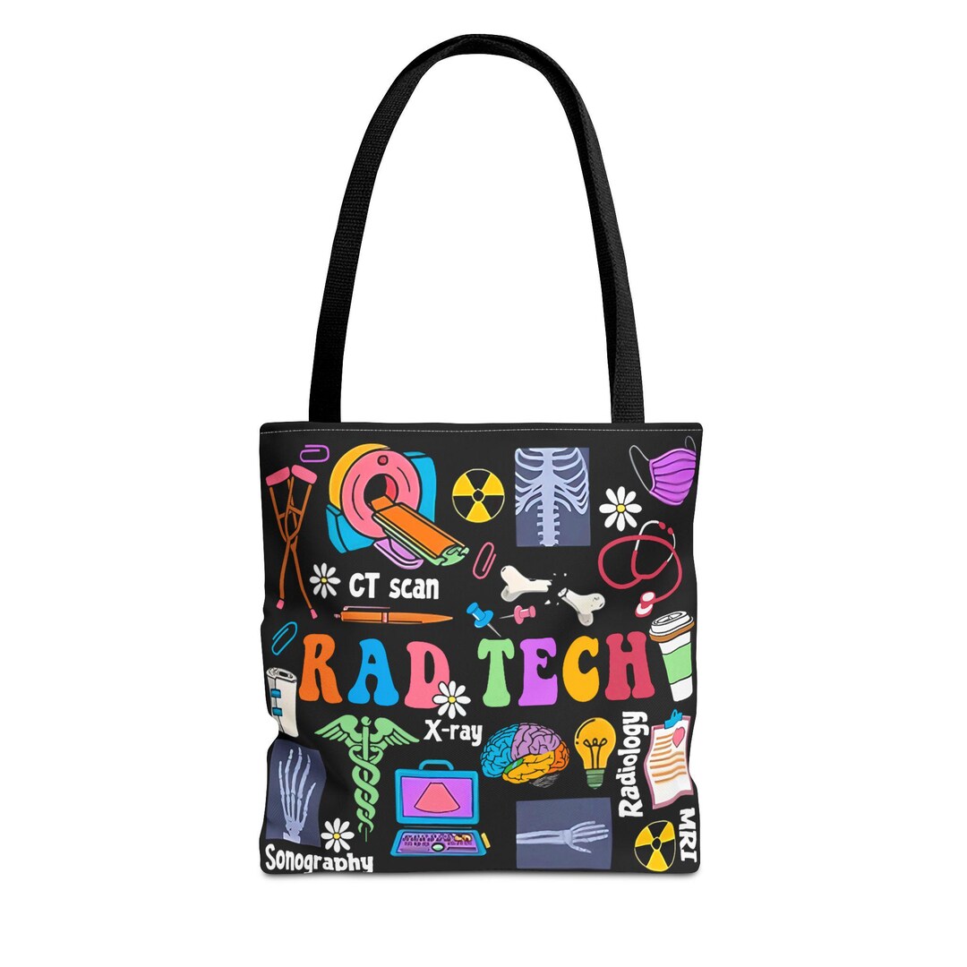 Rad Tech Tote Bag | Radiology Icons, Lead Apron Message, Medical Humor ...