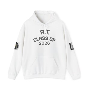 Sudadera con capucha de la promoción de 2026 de Técnico en Rayos X / Sudadera conmemorativa del año de graduación con parches en las mangas