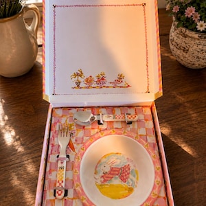 Mackenzie-Childs Bunny Dinnerware Set for Toddler - New in Original Gift Box image 1