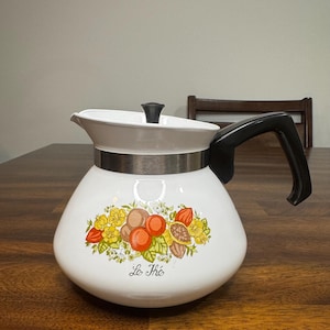 Vintage Corning Ware Spice O’ Life Le Thé Teapot P-104 6 Cup | Complete CorningWare Tea Coffee Pot with Lid | 1970s