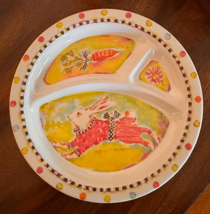 Mackenzie-Childs Bunny Dinnerware Set for Toddler - New in Original Gift Box image 7