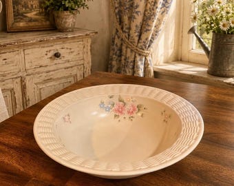 Vintage Pfaltzgraff Tea Rose Serving Bowl – Basketweave Rim