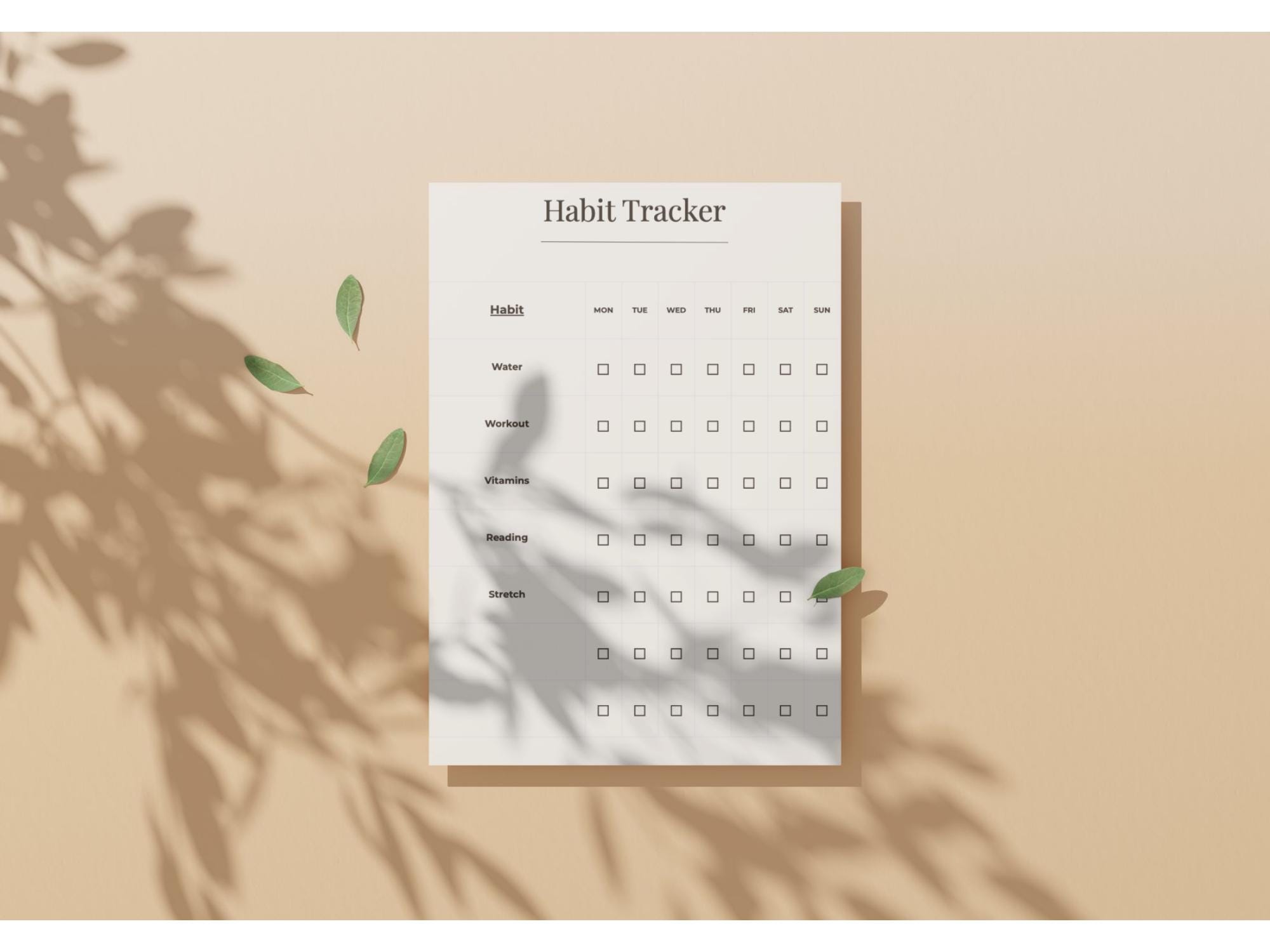 Minimalist Habit Tracker Printable | Weekly Routine Planner (instant ...