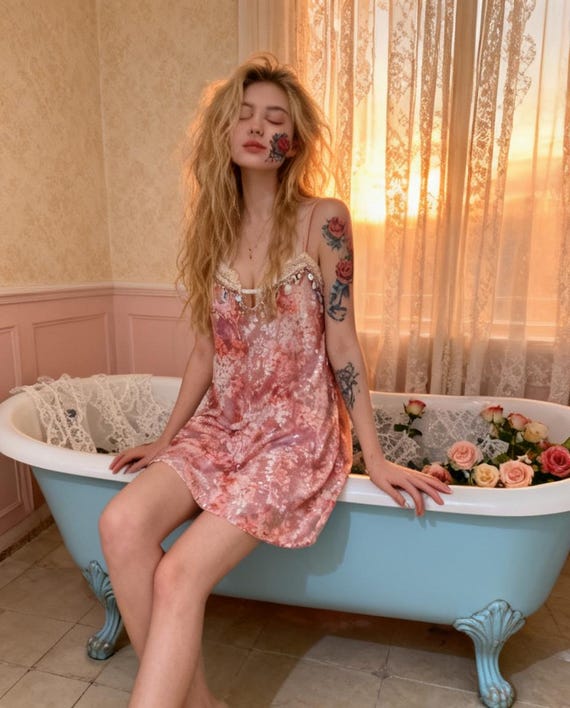 Floral Sleepwear Set, Silky Camisole & Shorts or Nightgown, Romantic Lounge Pajamas