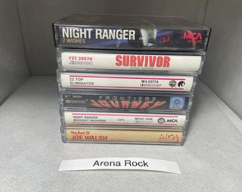 Arena Rock Cassette Lot VG-geteste nieuwe hoesjes met J-kaarten (6 banden)