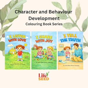 Christian Character Building Colouring Books for Girls | Listening, Sharing, Truth (PDF Download)