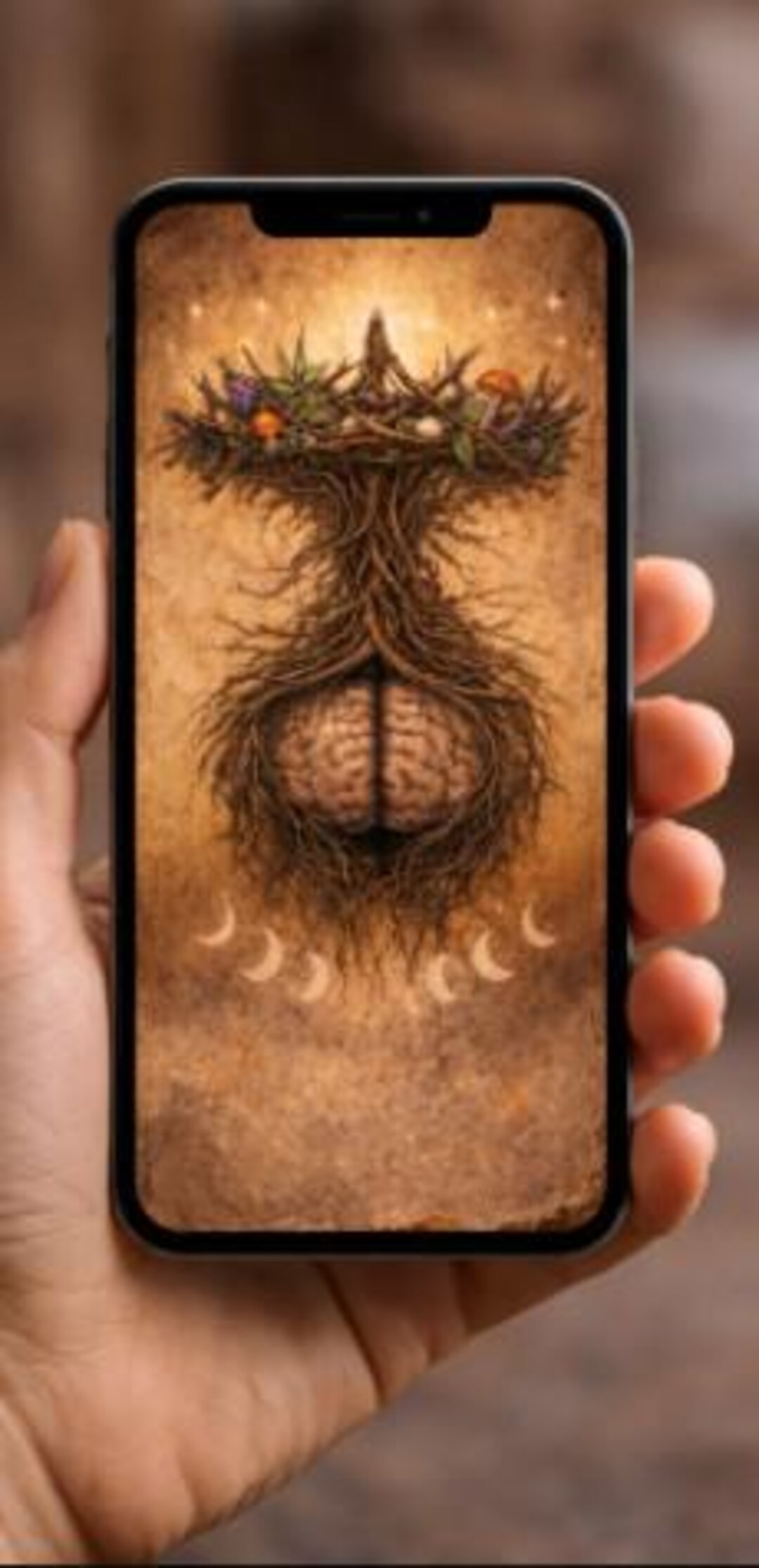 Mind Growth Art, Symbolic Brain Roots, Spiritual Nature Print (digital ...