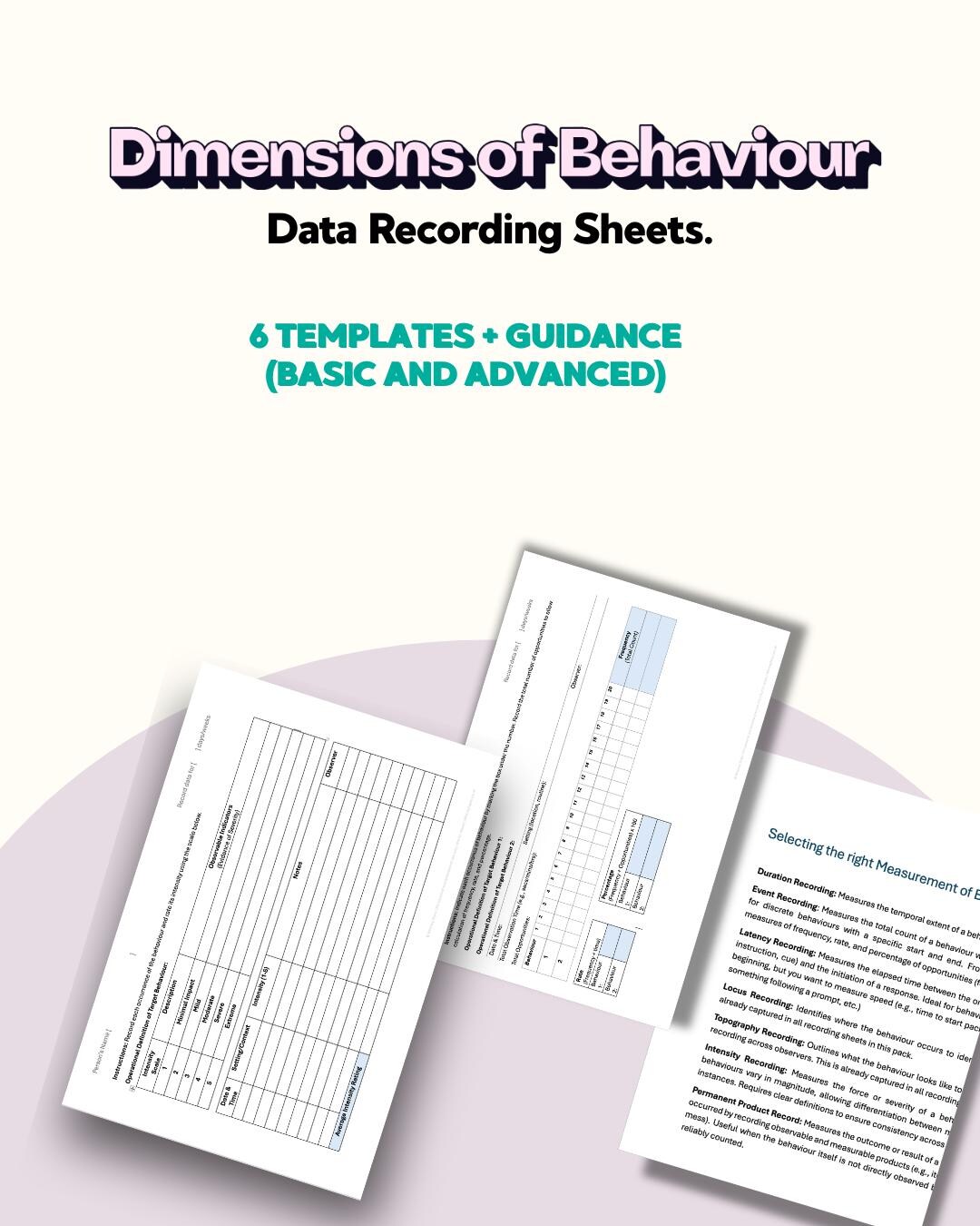Dimensions of Behaviour Data Collection Templates | Behaviour Analysis ...