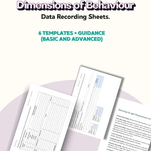 Abmessungen der Vorlagen für die Sammlung von Verhaltensdaten | Verhaltensanalytik-Formulare (Digitaler Download)
