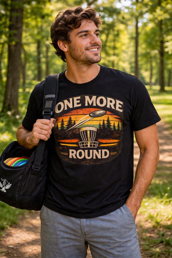 One More Round Shirt, Disc Golf Shirt, Funny Disc Golf Tee, Disc Golfer Gift, Disc Golf Dad Shirt, Disc Golf Apparel