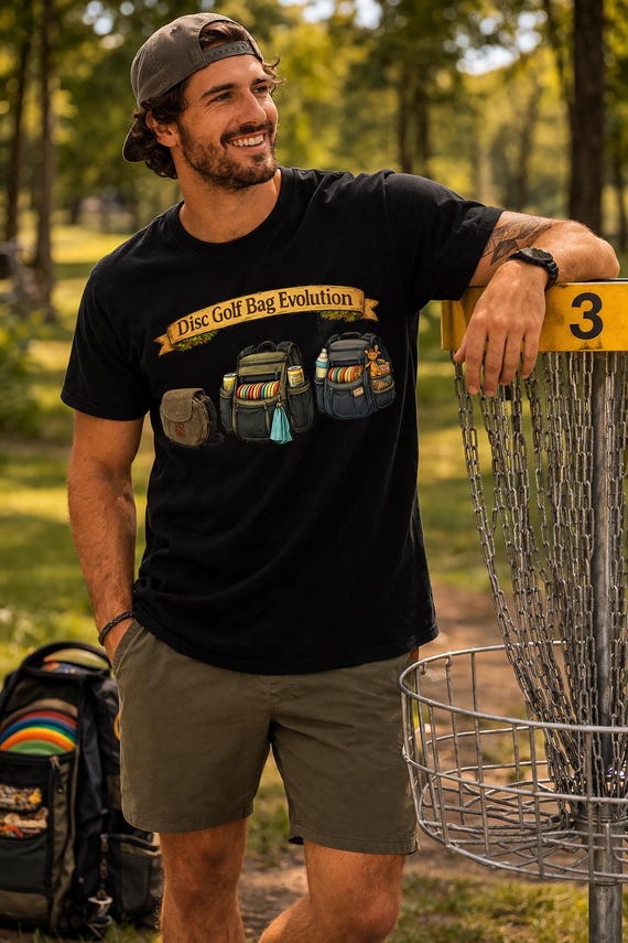 Disc Golf Bag Evolution Shirt, Funny Disc Golf Shirt, Disc Golfer Gift, Disc Golf Dad Shirt, Disc Golf Humor Tee
