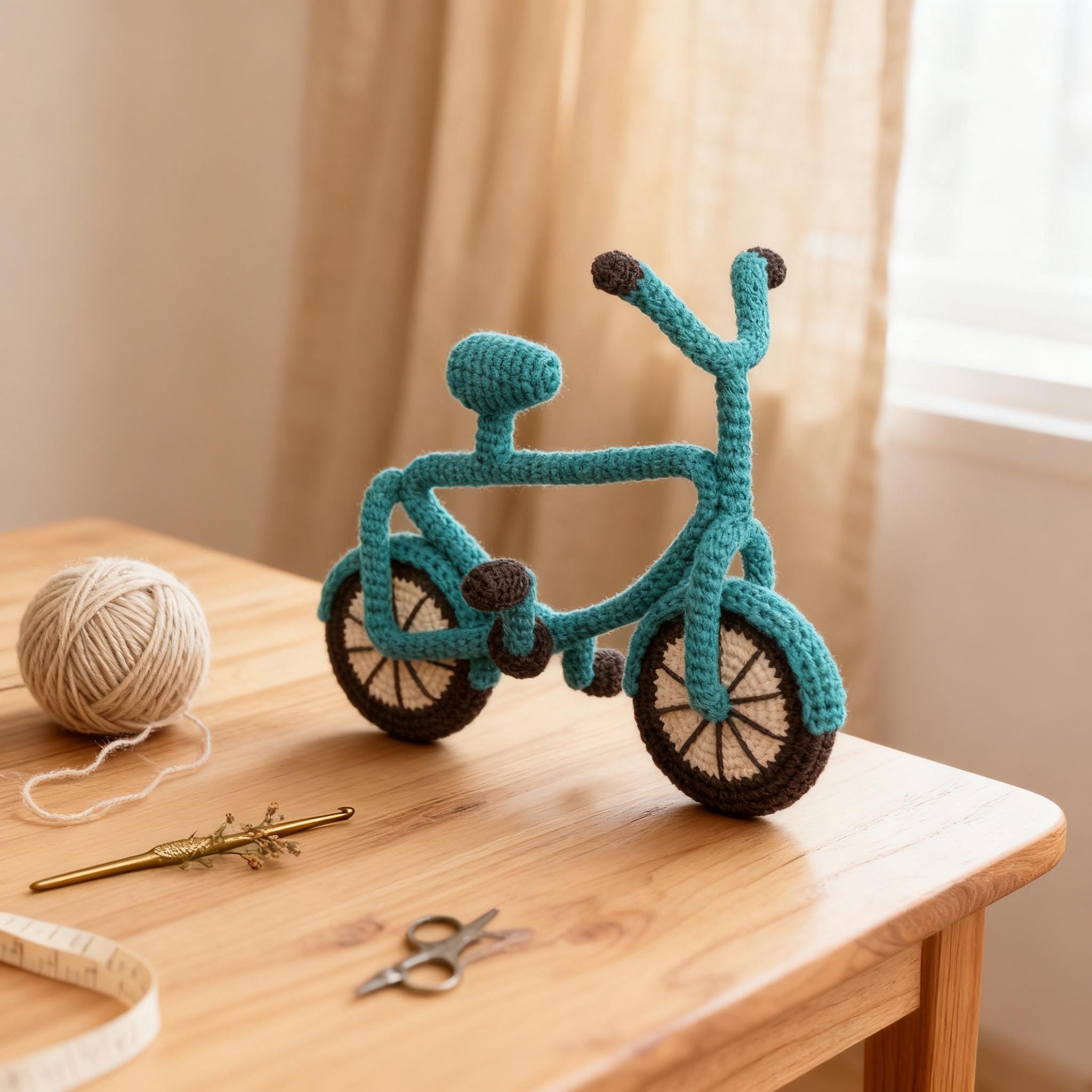 30 Bicycle Crochet Patterns for Bikes, Decor, Gifts, and Cozy Home Projects 2 Poseable Amigurumi Bicycle Pattern