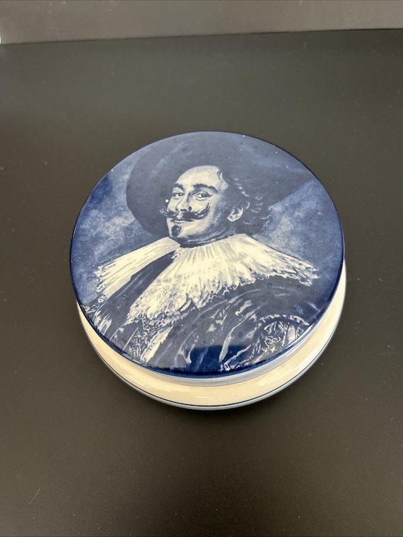 Vintage Delta Blue Trinket Box Laughing Cavalier By Frans Hals