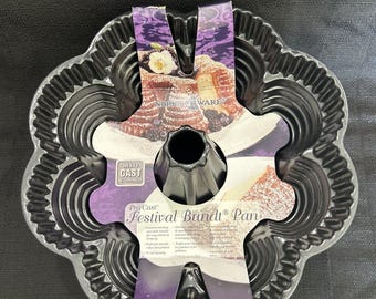 Forma do babki Vintage Nordic Ware Pro Cast Festival Bundt Forma na 10 filiżanek, średnica 9,25 cala – NOS