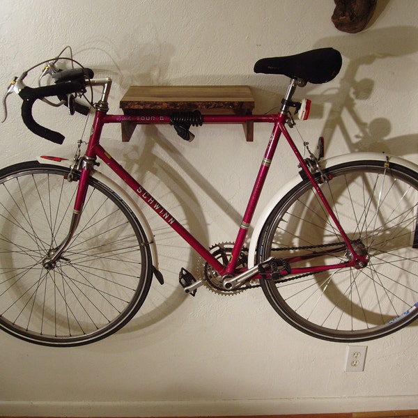 Live Edge Myrtle Indoor Bike Rack. Price reduced. Free shipping.