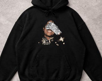 Michael Jackson King of Pop Hoodie, Sparkling Glove Portrait Art