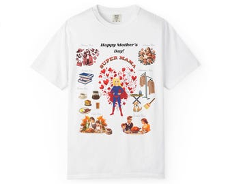 Camiseta con ilustración del Día de la Madre "Super Mamá" / Camiseta gráfica de superheroína para mamá