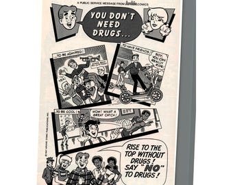 Vintage Printed Advert 1987 Archie Comics You Don't Need Drugs Wall Art