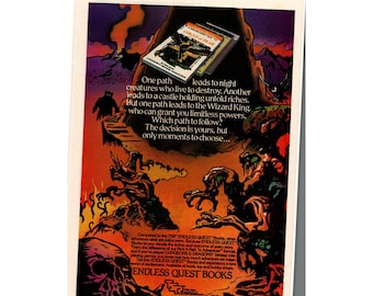 Vintage Printed Advert 1984 TSR Endless Quest Books D&D Circus of Fear Wall Art