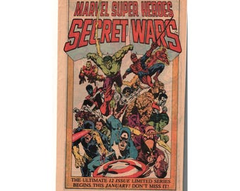 Vintage Printed Advert Marvel Super Heroes Secret Wars Comic Art Wall Decor 380