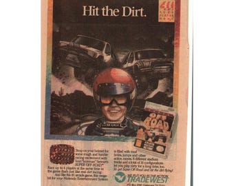 Vintage Printed Advert Ivan Ironman Stewart Super Off-Road Nintendo NES Wall Art
