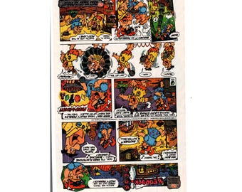 Vintage Printed Advert 1989 Post Pebbles Cereal Flintstones Bedrock Bowl Art 351