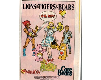 Vintage Printed Advert 1985 Thundercats Care Bears Misty Star Comics Art