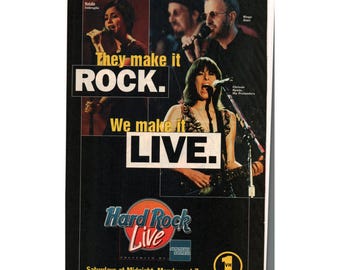 Vintage Printed Advert 1999 Hard Rock Live Ringo Starr Natalie Imbruglia VH1 Art