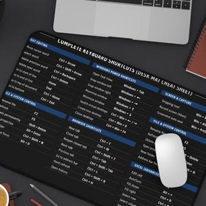Windows Keyboard Shortcuts Desk Mat | Computer Cheat Sheet Mat