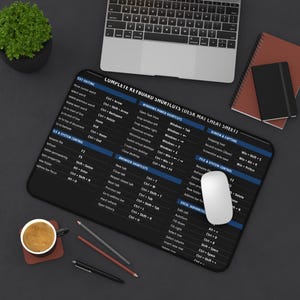 Windows Keyboard Shortcuts Desk Mat | Computer Cheat Sheet Mat