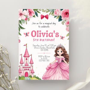 My Fairy Five Birthday Party Invitation, Enchanted 5th Birthday Invite, Fairy Birthday, Whimsical Girl Birthday Invite