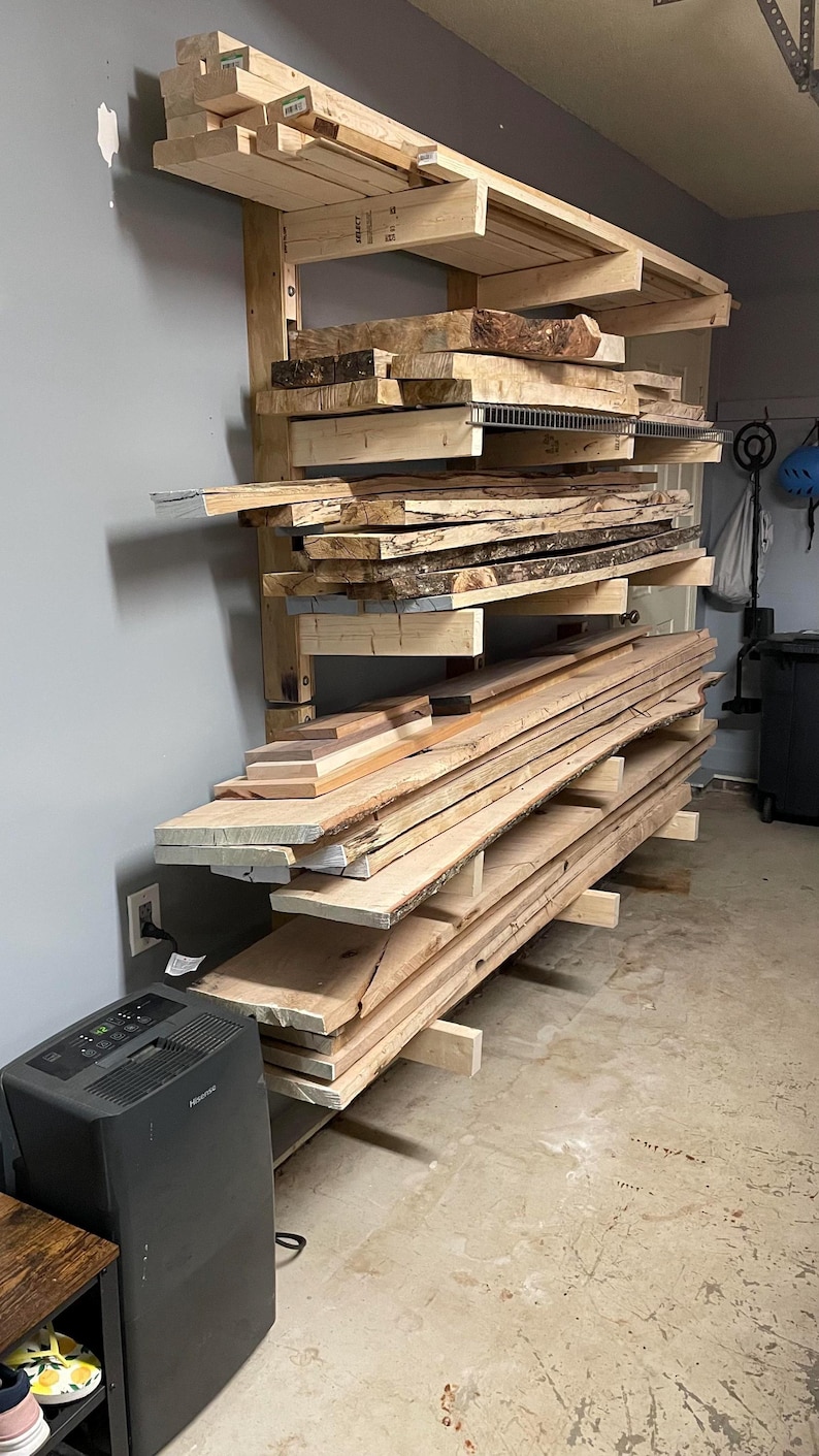 DIY Garage Lumber Rack Plans | Wall Mounted Wood Storage Rack ...