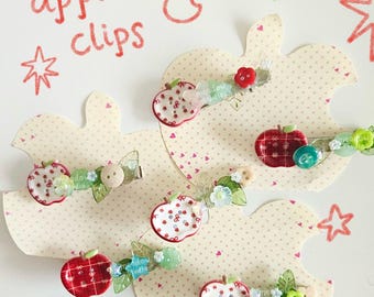 Apple button hair clips
