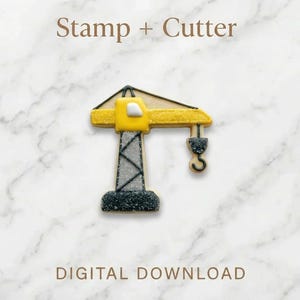 Construction Crane Cookie Stamp Cutter | Builder Party Theme (Digital Download)