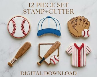 12-teiliger Baseball-Ausstechform STL Bundle, Sport-Stempel-Dateien (digitaler Download)