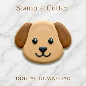 Dog Face Cookie Cutter STL | Puppy Stamp + Cutter (Digital Download)