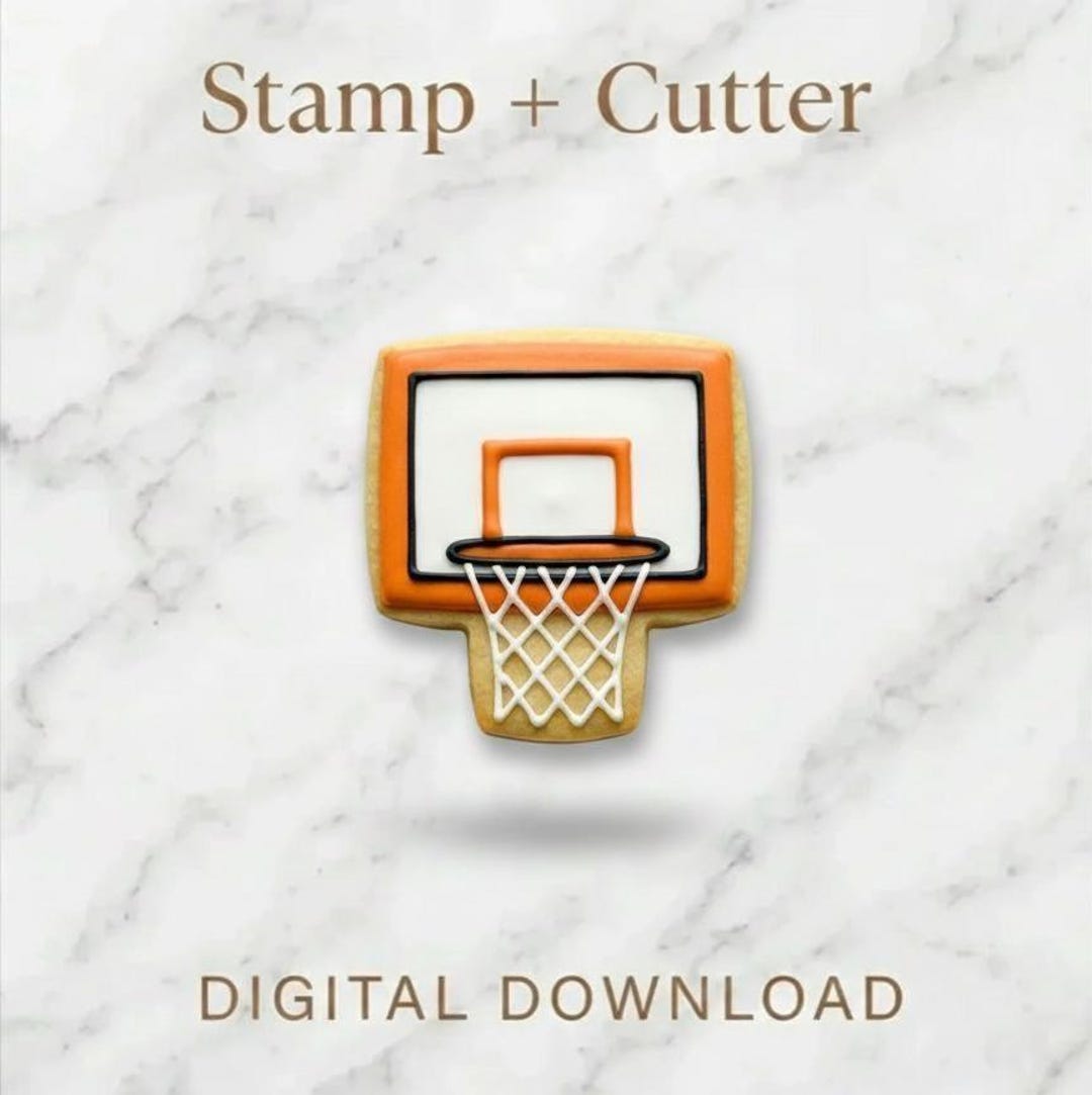 Ccookie Hoops Basketball Hoop Cookie Cutter & Stamp | Sports Game Day STL (digital ...