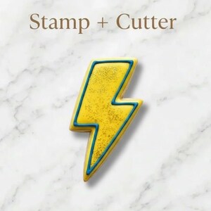 Lightning Bolt Cookie Cutter Stamp – Superhero Comic Party Baking Tool