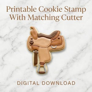 Cowboy Saddle Cookie Stamp STL | Western Rodeo Party (Digital Download)