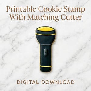 Flashlight Cookie Stamp Cutter | Police, First Responder Theme (Digital Download)