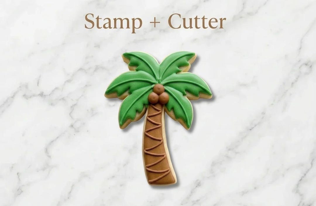 Palm Tree Cookie Cutter and Stamp – Tropical Beach Baking Tool - Etsy