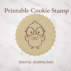 Sello y cortador de galletas Nerd Chick STL / Relieve y grabado para repostería de Pascua (descarga digital)