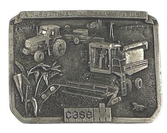 Klamra do paska Case IH Vintage Farmer Tractor Combine z cyny