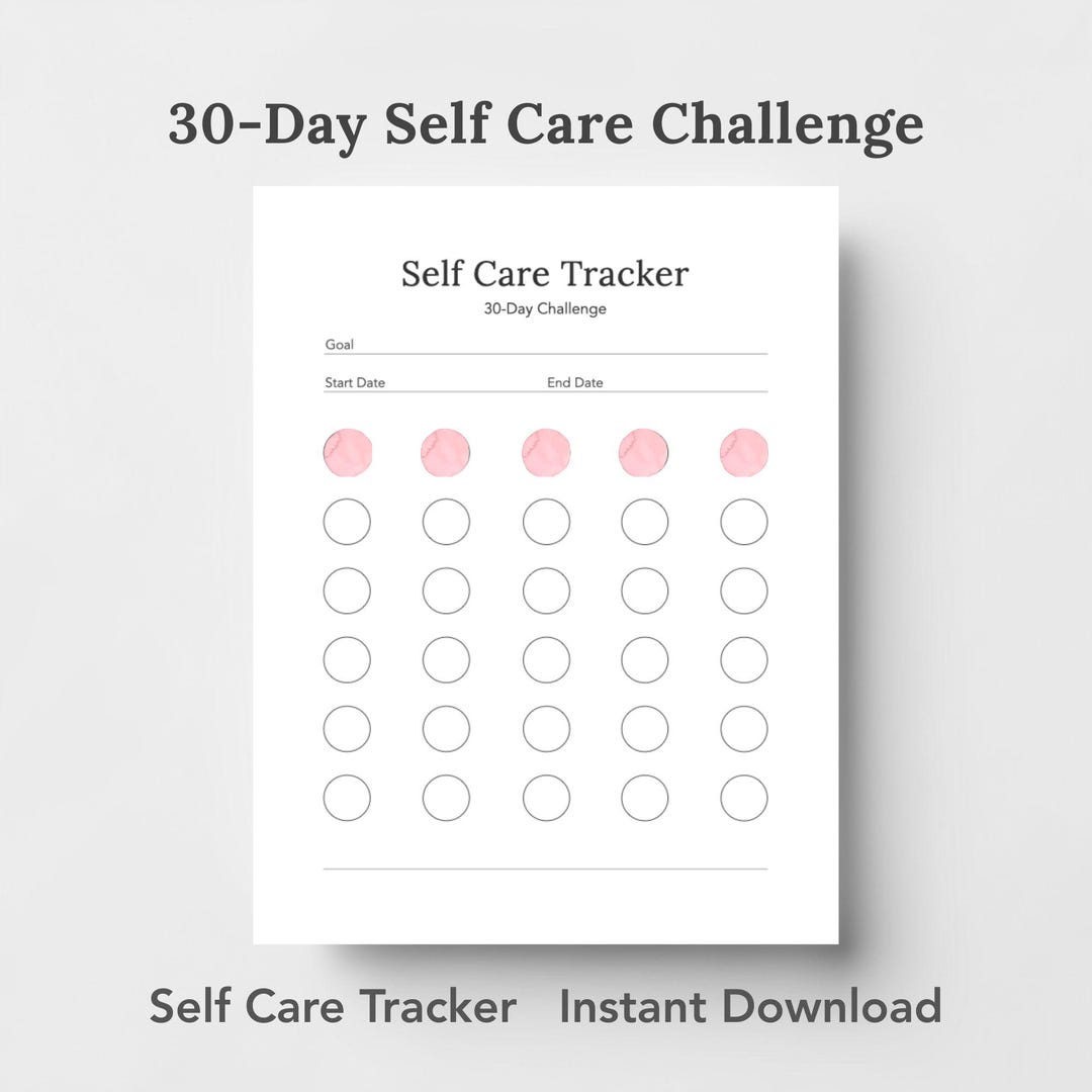 30 Day Self Care Tracker Printable, Habit Routine , A4 US Letter PDF - Etsy